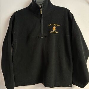 Pittsburgh Steelers Men’s Pullover 1/4 Zip Sweatshirt, Medium, Black/Gold